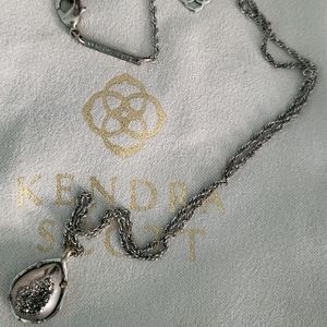 Silver druzy necklace